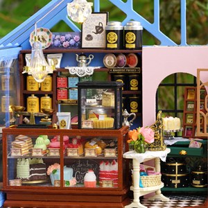 Maquette 3d maison de thé de jardin de roses 29x20x17,8 cm.