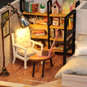 Maquette en bois 3d scandinavie romantique 26x1x20x16,6 cm.