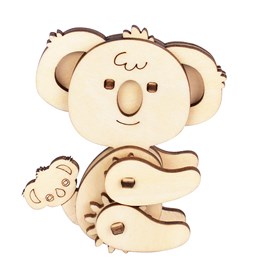 Mini puzzle mécanique 3d en bois. Design koala. 18 pièces.