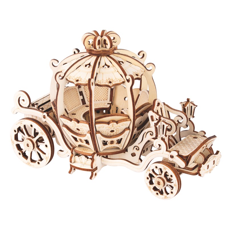 Casse-tête 3d en bois. Carrosse en citrouille. 129 pièces.