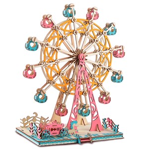 Puzzle en 3d en bois. Grande roue multicolore. 295 pièces.