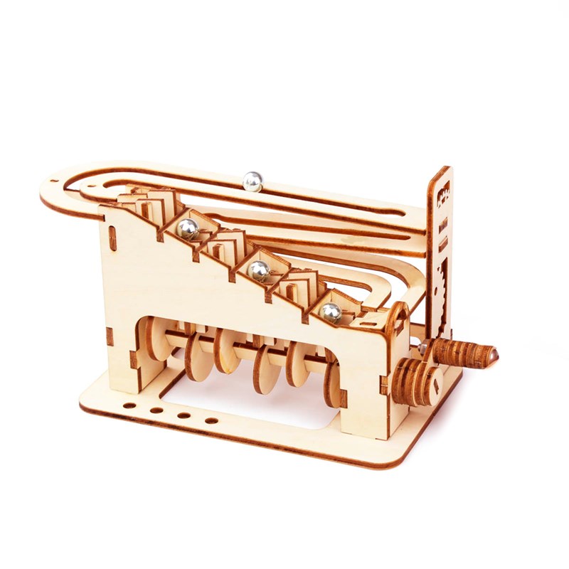 Maquette en bois 3d, design de piste à billes. 78 pièces.