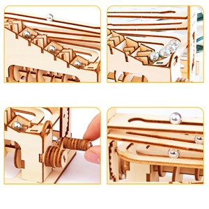 Maquette en bois 3d, design de piste à billes. 78 pièces.