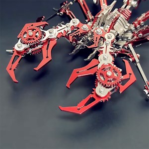 Assemblage 3d en acier inoxydable. Modèle scorpion rouge.