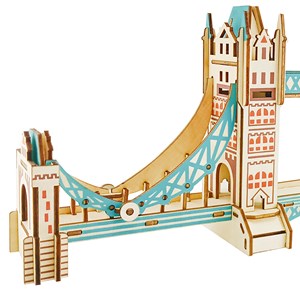 Puzzle 3d en bois. Pont de la tour à londres. 105 pièces.