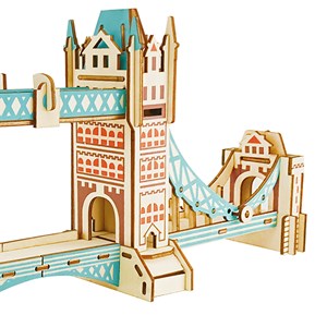 Puzzle 3d en bois. Pont de la tour à londres. 105 pièces.