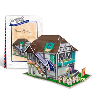Puzzle 3d world style style classique france fleuriste.