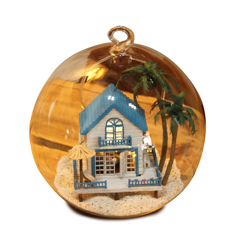 Maquette miniature 3d mer égée romantique 12x12x12 cm.