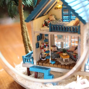 Maquette miniature 3d mer égée romantique 12x12x12 cm.