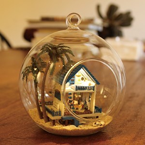 Maquette miniature 3d mer égée romantique 12x12x12 cm.