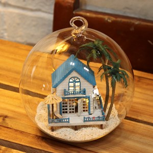 Maquette miniature 3d mer égée romantique 12x12x12 cm.