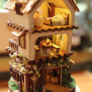 Maquette miniature 3d island forest dream 12x12x12 cm.