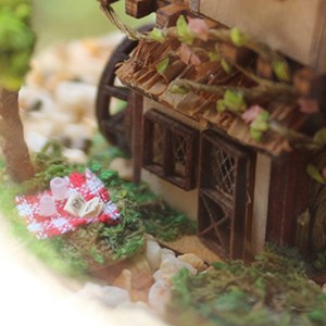 Maquette miniature 3d island forest dream 12x12x12 cm.