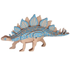 Casse-tête 3d en bois. Duo de stegosaurus. 27 pièces.