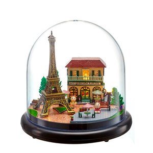 Maquette miniature 3d paris romantique 14x14x13,7 cm.