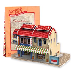 Puzzle 3d style monde singapour maison traditionnelle