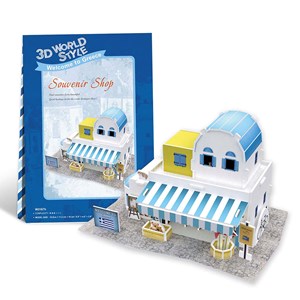 Puzzle 3d style monde îles grecques boutique souvenir
