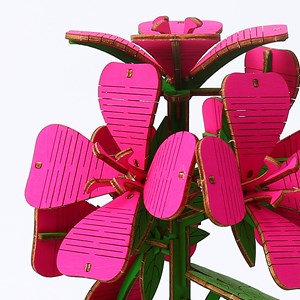 Maquette en bois 3d, design de géranium. 128 pièces.