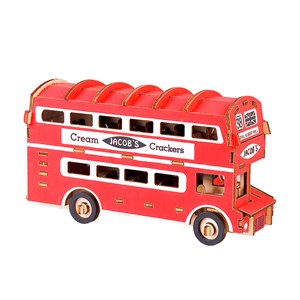 Puzzle 3d en bois. Autobus à deux étages. 94 pièces.