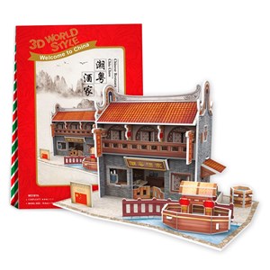 Puzzle 3d style monde chine restaurant traditionnel