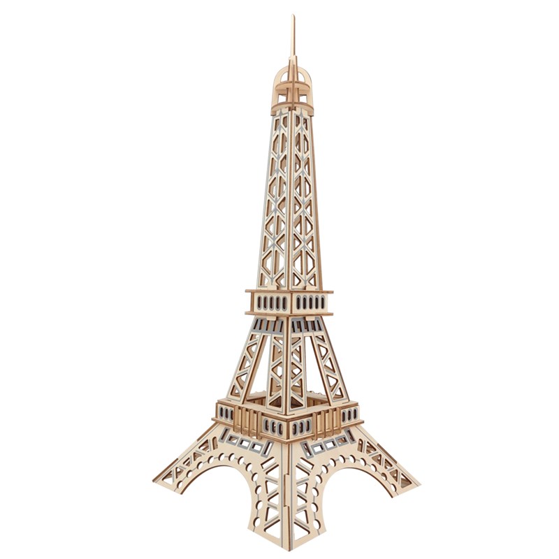 Puzzle 3d en bois. Tour eiffel à paris. 52 pièces.