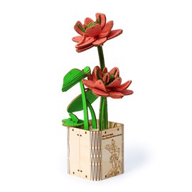 Maquette en bois 3d, design de lotus. 107 pièces.