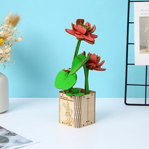 Maquette en bois 3d, design de lotus. 107 pièces.