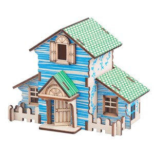 Puzzle 3d en bois. Cabane de la forêt. 22 pièces.