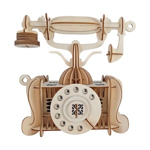 Puzzle 3d en bois. Téléphone ancien. 124 pièces.