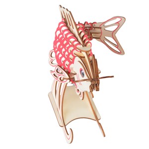 Puzzle 3d en bois. Design de carpe. 156 pièces.