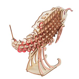 Puzzle 3d en bois. Design de carpe. 156 pièces.