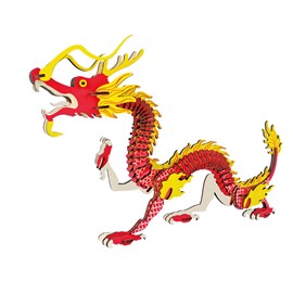 Puzzle 3d en bois. Dragon oriental. 156 pièces.
