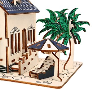 Puzzle 3d en bois. Maison de plage. 88 pièces.