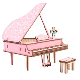 Casse-tête 3d en bois. Piano rose. 78 pièces.