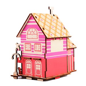 Puzzle 3d en bois. Café français. 38 pièces.