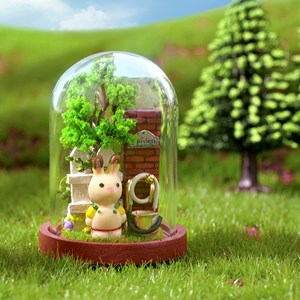 Maquette 3d garden corner mini 2x2,6x4,5 cm.