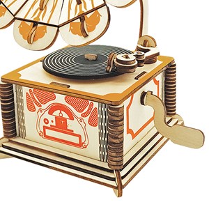 Puzzle 3d en bois. Phonographe. 140 pièces.