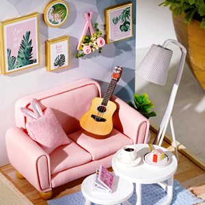 Maquette miniature 3d tea time 9x9x11,5 cm.