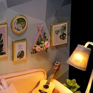 Maquette miniature 3d tea time 9x9x11,5 cm.