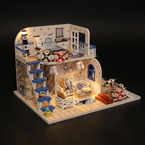 Maquette en bois 3d costa azul 19x15x13 cm.