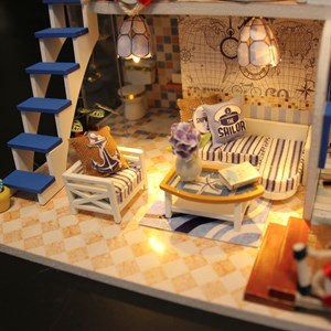 Maquette en bois 3d costa azul 19x15x13 cm.