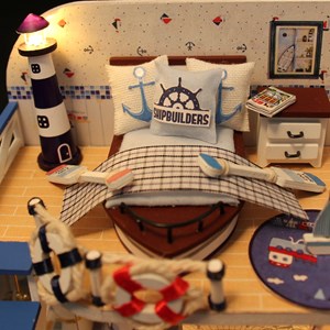 Maquette en bois 3d costa azul 19x15x13 cm.