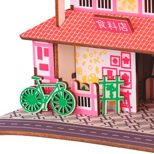 Puzzle 3d en bois. Supermarché. 43 pièces.