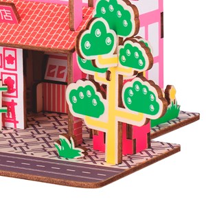 Puzzle 3d en bois. Supermarché. 43 pièces.