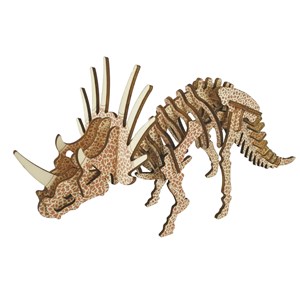 Puzzle 3d en bois. Triceratops. 36 pièces.