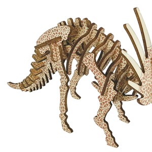 Puzzle 3d en bois. Triceratops. 36 pièces.