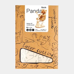 Panda en bois 3d à construire. 67 pièces.