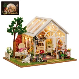 Serre avec des tournesols. Maquette 3d réaliste avec de nombreux détails.