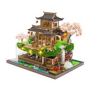 Pays des fées. Maquette en bois, design 3d réaliste.