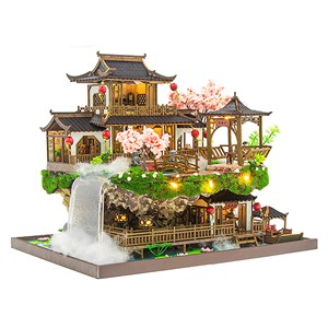 Pays des fées. Maquette en bois, design 3d réaliste.